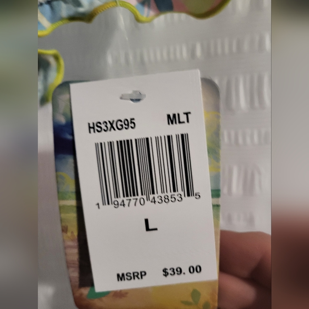 NWT Hobie bikini  Padded top side tie bikini bottom Tropical  Size Large. Ruffle - Picture 11 of 14